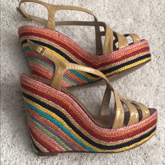 Kate spade platform espadrille sandal rainbow - Picture 1 of 6